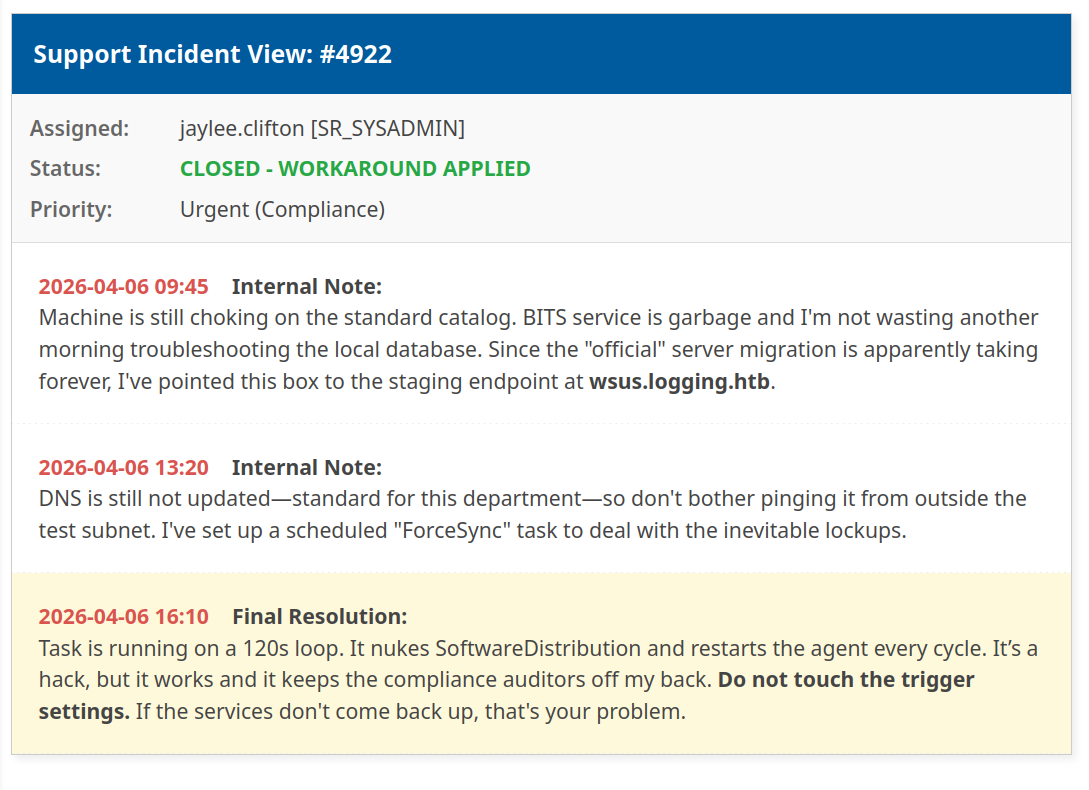 Support Incident View